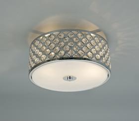D0411  Sasha Crystal Ceiling Flush 2 Light Polished Chrome